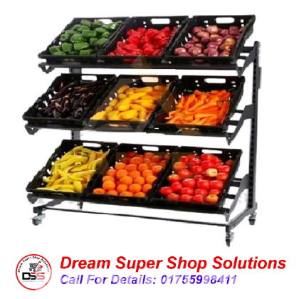Vegetable Display Rack, fruits Display Rack for Super shop